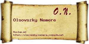 Olsovszky Nemere névjegykártya